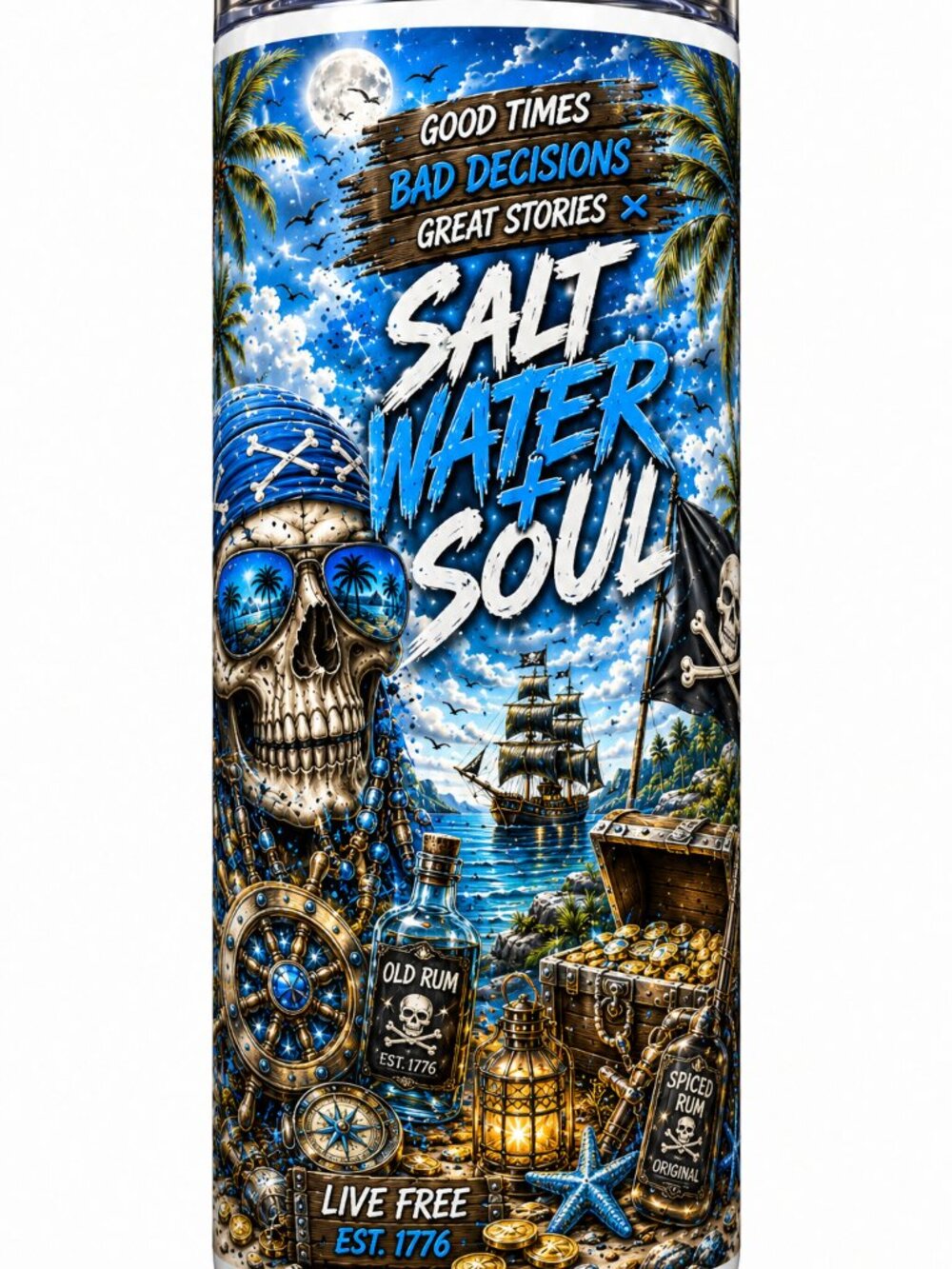 🌊 SALT WATER + SOUL SKINNY TUMBLER